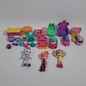 Lot 23 Shopkins Shoppies Dolls Cars Furniture Figures Play Sets
